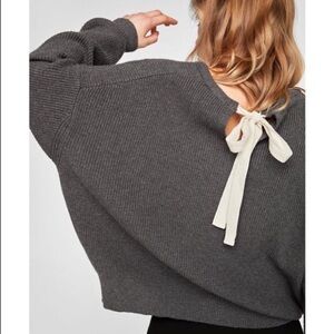 zara bow knit sweater | color gray | size SM